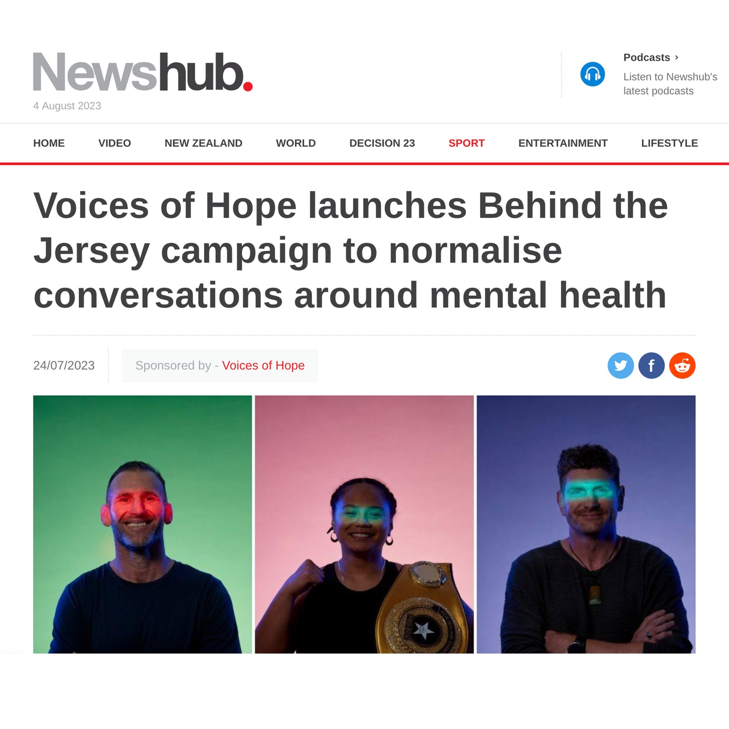 Voices of Hope launches Behind the Jersey campaign to normalise conversations around mental health - News Hub